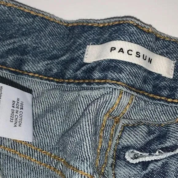 PacSun 100% Cotton High Rise Straight Distressed Jeans - Picture 6 of 16